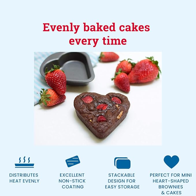 Tala Everyday 2 Mini Heart Cake Pans - Image 3