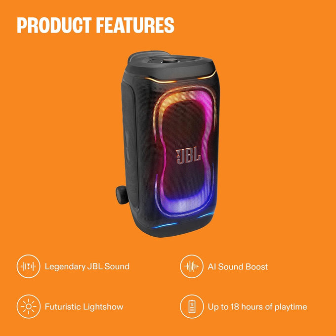 JBL Portable Party Speaker Replaceable Battery with Wheels UK| JBLPB330BLKUK - Image 4