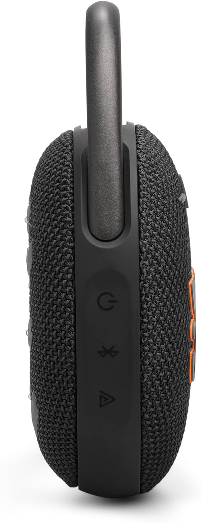 JBL Clip 5 Black portable Bluetooth speaker with carabiner, waterproof design – available at Keans Claremorris.