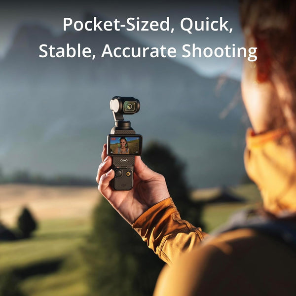 DJI Osmo Pocket 3 Creator Combo handheld 4K camera with accessories, available at Keans Claremorris store.