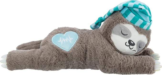 Junior Sloth plush dog toy with simulated heartbeat, soothing aid for puppies, 40cm – Keans Claremorris