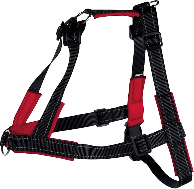 Lead N Walk Soft Harness L-XL 65-105cm black, adjustable, padded, reflective, anti-pull dog harness by Keans Claremorris