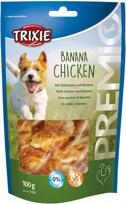 Premio Banana Chicken 100g with 61% meat, chicken and banana, no added sugar, resealable bag - Keans Claremorris