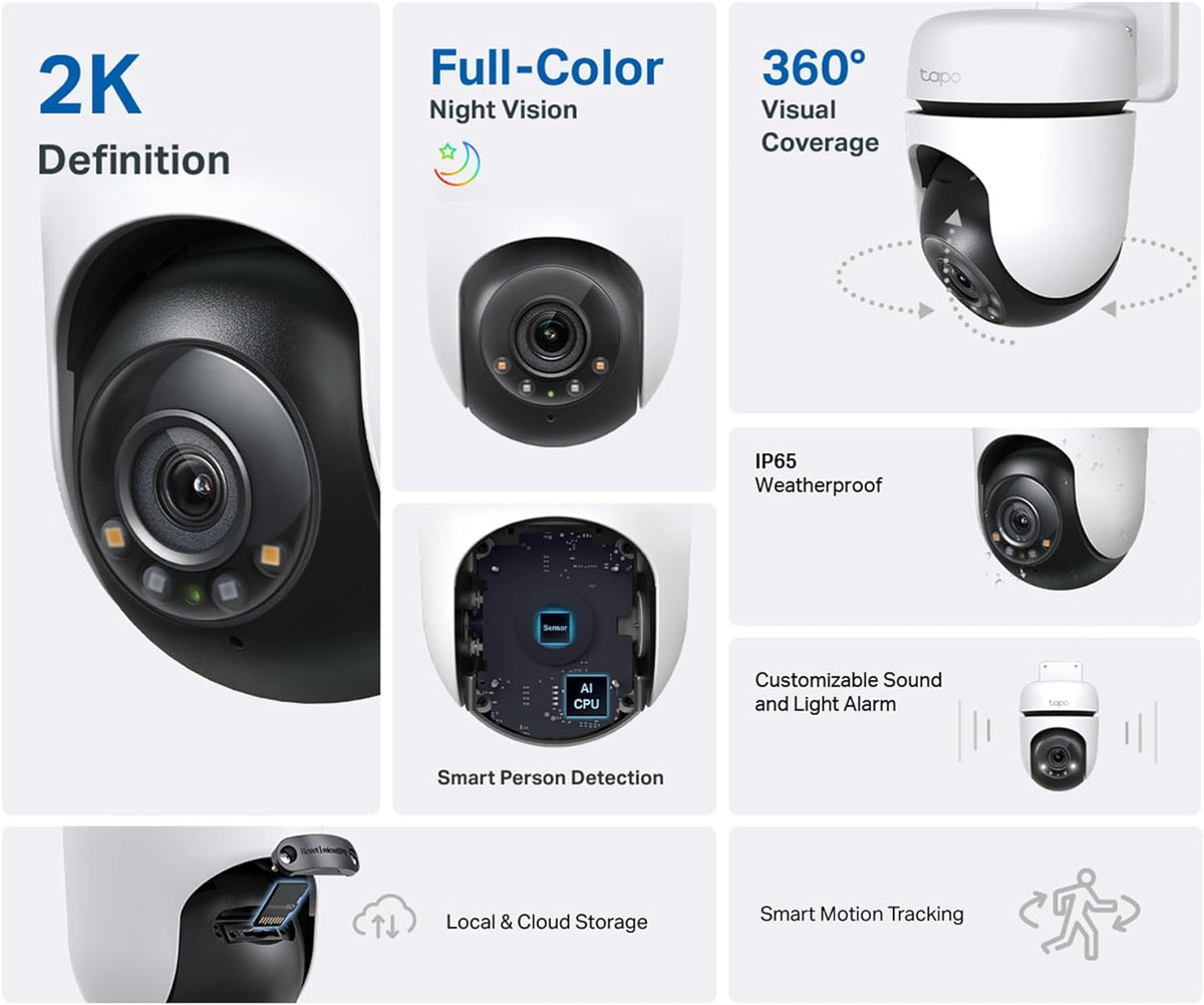 TP Link Tapo Outdoor Pan Tilt 2K WiFi Security Camera – Weatherproof, Night Vision | Keans Claremorris