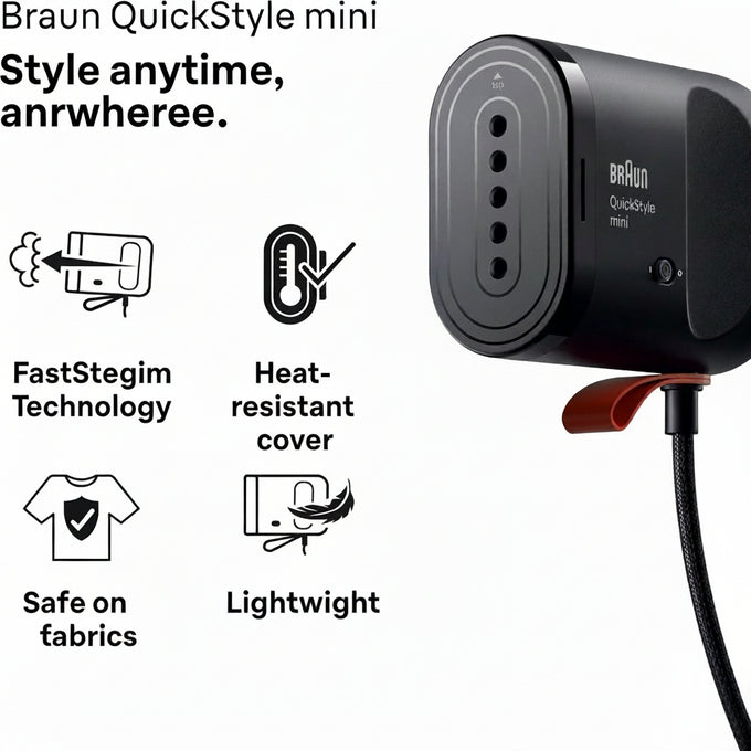 Braun Carestyle Mini Travel Garment Steamer | GS1071BK - Image 3