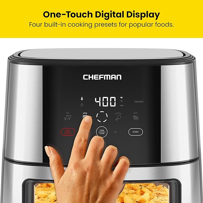 Chefman Turbo Fry 8L Stainless Steel Air Fryer| RJ38-SS-8TW - Image 3