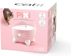 Catit Pixi Fountain Light Pink pet water fountain, stylish and functional hydration, available at Keans Claremorris.