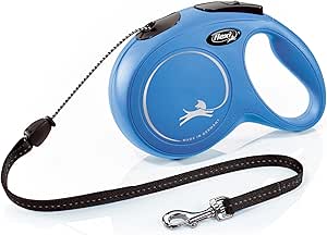 Flexi Classic 8m blue cord leash for dogs up to 20kg, reflective, chromed hook, short-stroke brake – Keans Claremorris