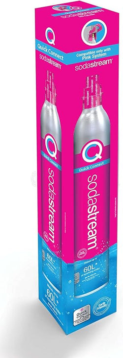 Sodastream Pink Quick Connect CO2 Cylinder for sparkling water, available at Keans Claremorris store.