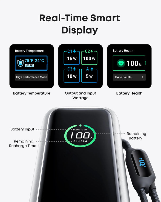 Anker Power Bank 25K 165W USB-C Retractable Cable | A1695H11 - Image 6