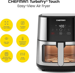 Chefman Turbo Fry 8L Stainless Steel Air Fryer| RJ38-SS-8TW