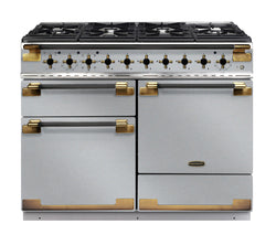Rangemaster Elise 110cm Dual Fuel Black Edition Antique Brass Trim