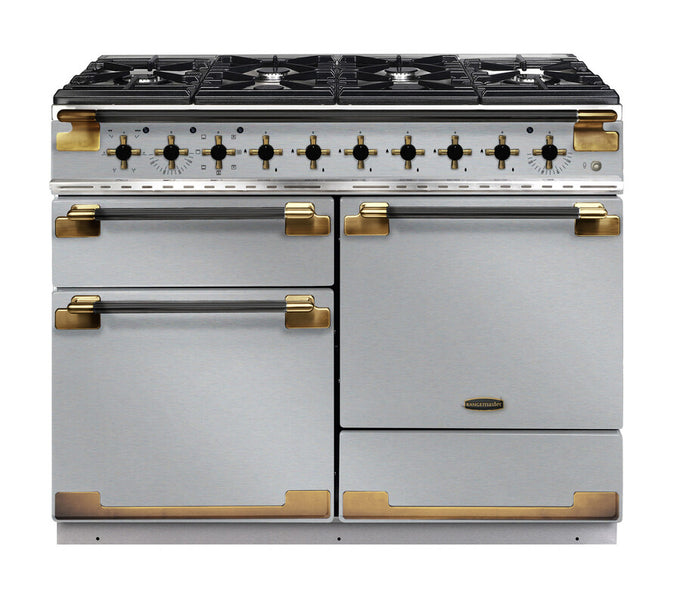 Rangemaster Elise 110cm Dual Fuel Black Edition Antique Brass Trim - Image 6