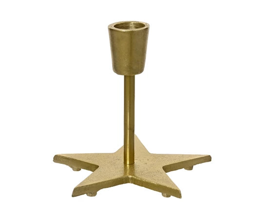 Gold Candleholder – Polished Star Design h11x d12cm