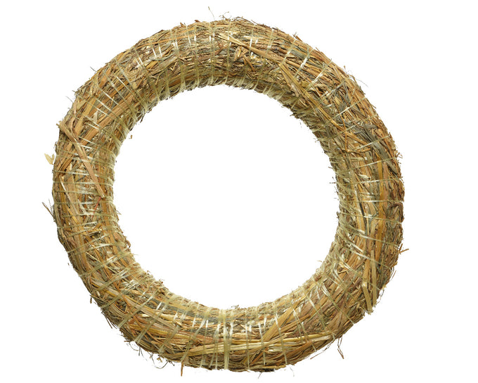 Natural straw wreath base 25cm diameter x 5cm height, durable and easy to decorate – Keans Claremorris