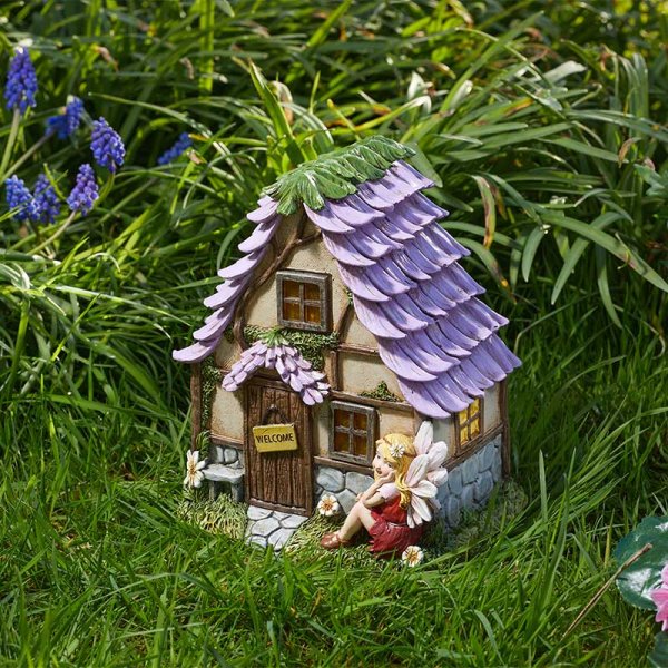 Fairy Flowerlodge decorative garden ornament with floral design, available at Keans Claremorris.