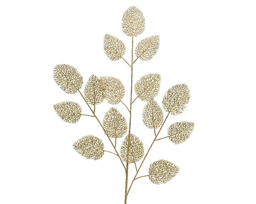 Gold Leafy Spray on Stem H.88cm - Image 1