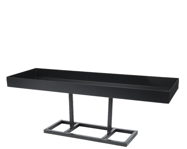 Black Deco rectangle stand 15x47x17cm, sleek modern design – available at Keans Claremorris.