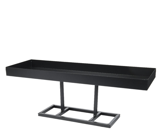 Black Deco rectangle stand 15x47x17cm, sleek modern design – available at Keans Claremorris.