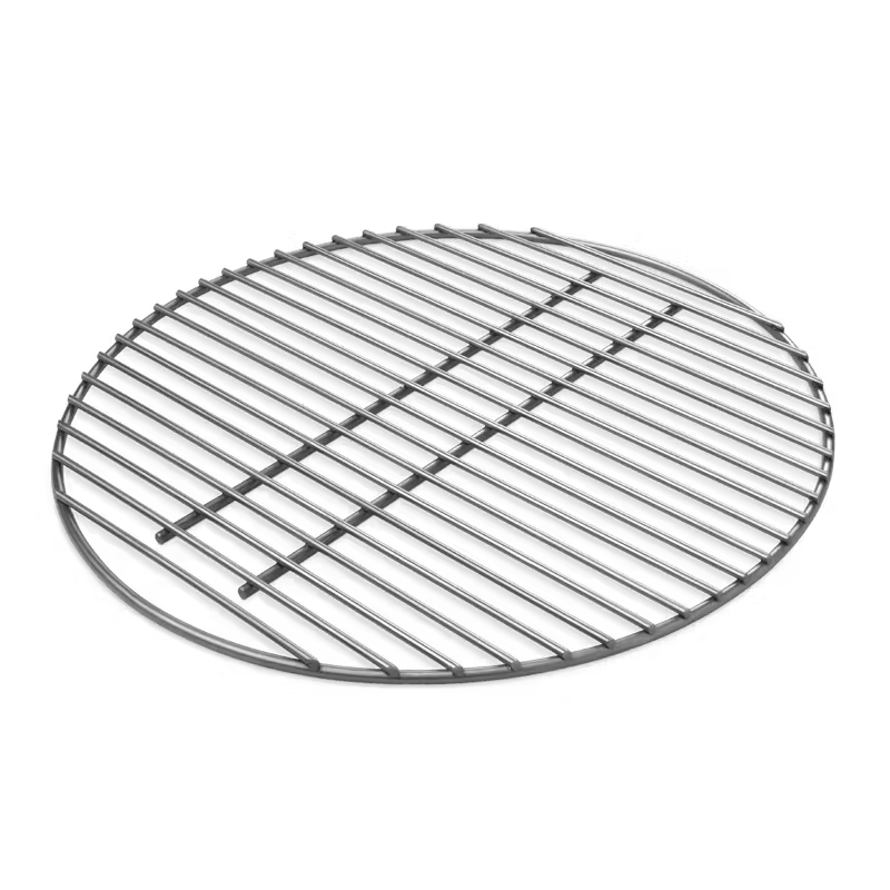 Weber 57cm charcoal grate with parallel steel bars and two central support rods on black background