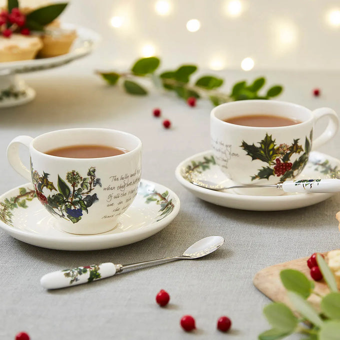 Holly & Ivy Tea Cup & Saucer Set 6 - Image 2