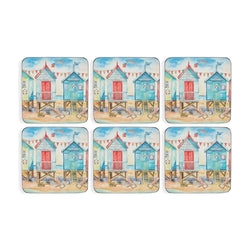 Beach Huts Coasters - Set of 6