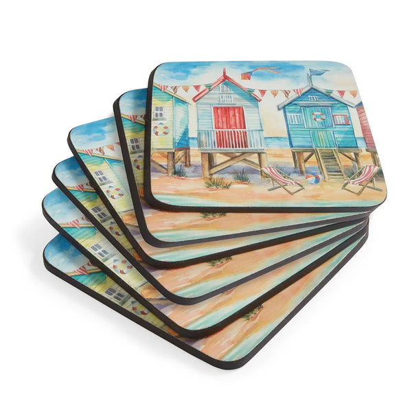 Beach Huts Coasters - Set of 6