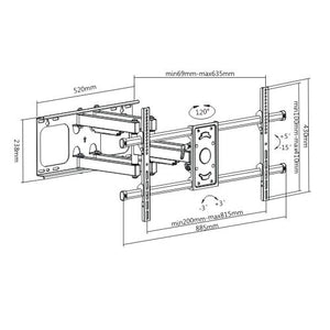 Brateck 37-90" Full motion double arm wall bracket
