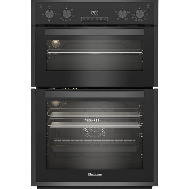 Blomberg RODN9202DX built-in dark steel electric double oven, 75L fan oven, 38L grill, energy A/A, at Keans Claremorris