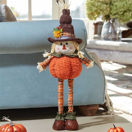 Mrs Scarecrow large standing plush ornament, soft handcrafted autumn decor, indoor use only – Keans Claremorris