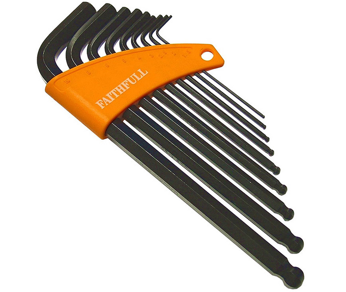Hex Key Set of 9 - Metric Long Arm Ball End | FAIHKS9MLB - Image 2