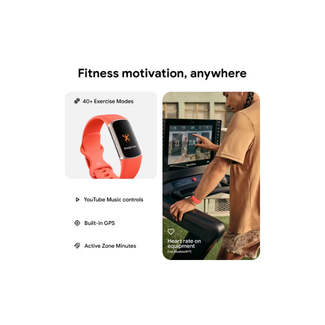 Fitbit Charge 6 Coral Fitness Tracker with advanced health monitoring, GPS, and heart rate tracking | Keans Claremorris