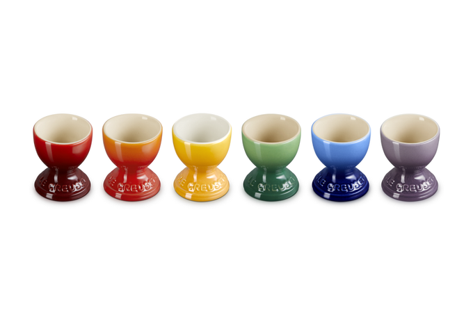 Le Creuset Rainbow Set of 6 Eggs Cups - Image 4