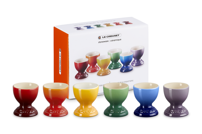 Le Creuset Rainbow Set of 6 Eggs Cups - Image 1