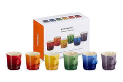 Le Creuset Rainbow Set of 6 Espresso Mugs