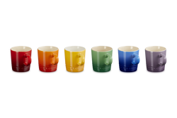 Le Creuset Rainbow Set of 6 Espresso Mugs