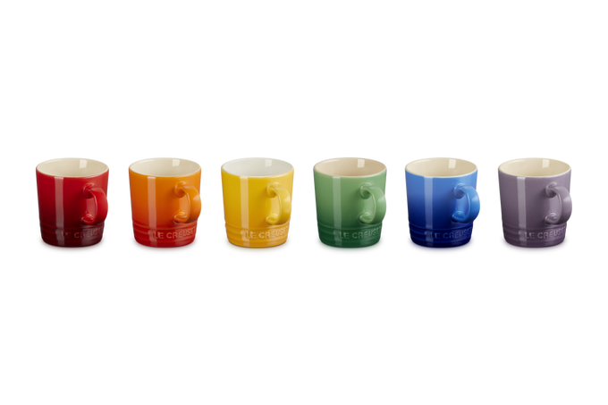 Le Creuset Rainbow Set of 6 Espresso Mugs - Image 2