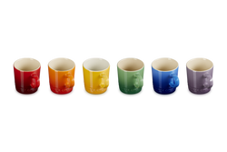Le Creuset Rainbow Set of 6 Espresso Mugs