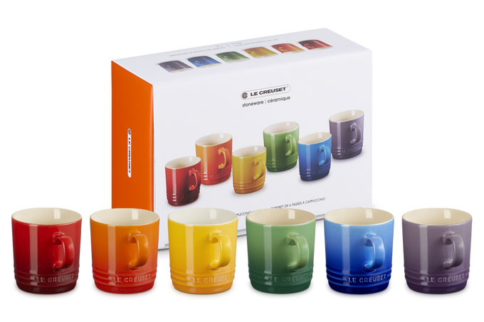 Le Creuset Rainbow Set of 6 Cappuccino Mugs - Image 1