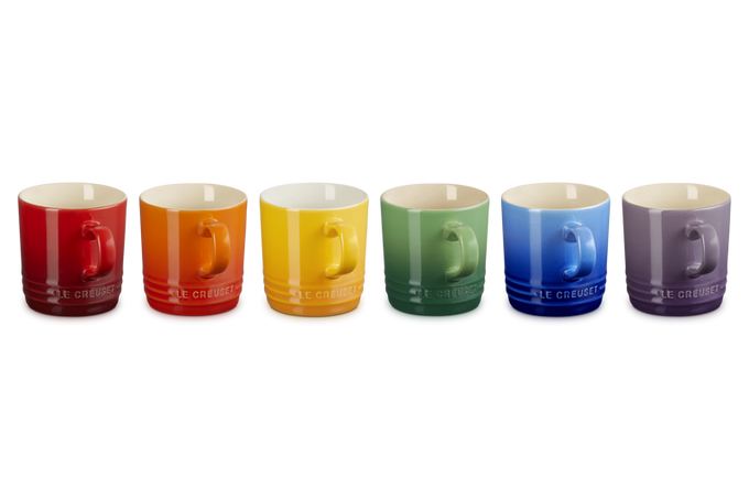 Le Creuset Rainbow Set of 6 Cappuccino Mugs - Image 2