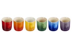 Le Creuset Rainbow Set of 6 Cappuccino Mugs