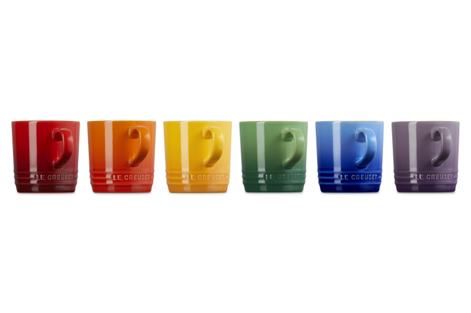 Le Creuset Rainbow Set of 6 Cappuccino Mugs - Image 4