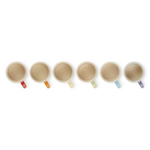 Le Creuset Set of 6 Rainbow 200ml Cappuccino Mugs – Colorful Durable Stoneware | Keans Claremorris