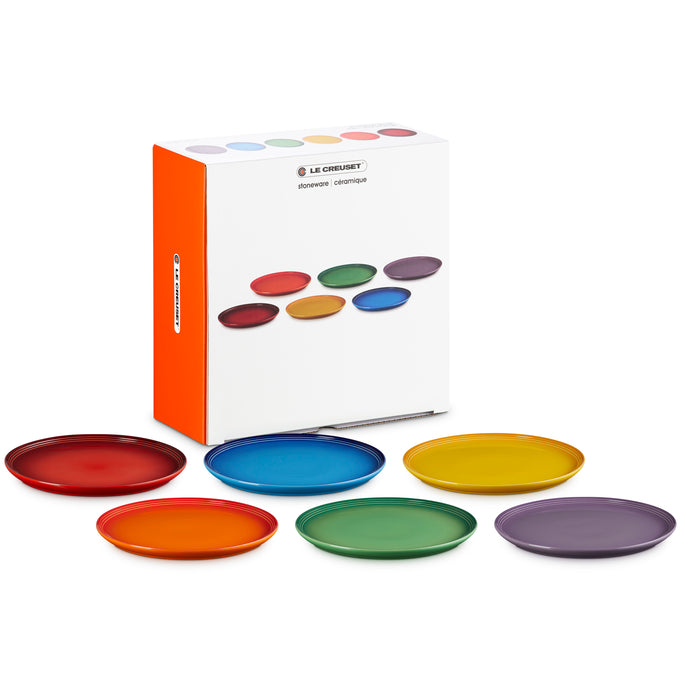 Le Creuset Rainbow Set of 6 Coupe Dinner Plates - Image 1