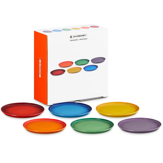 Le Creuset Rainbow Set of 6 Coupe Side Plates - Image 1