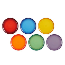 Le Creuset Rainbow Set of 6 Coupe Side Plates