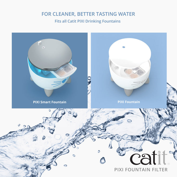 Catit Pixi Fountain Filter 3-pack for clean cat water, compatible replacement filters | Keans Claremorris