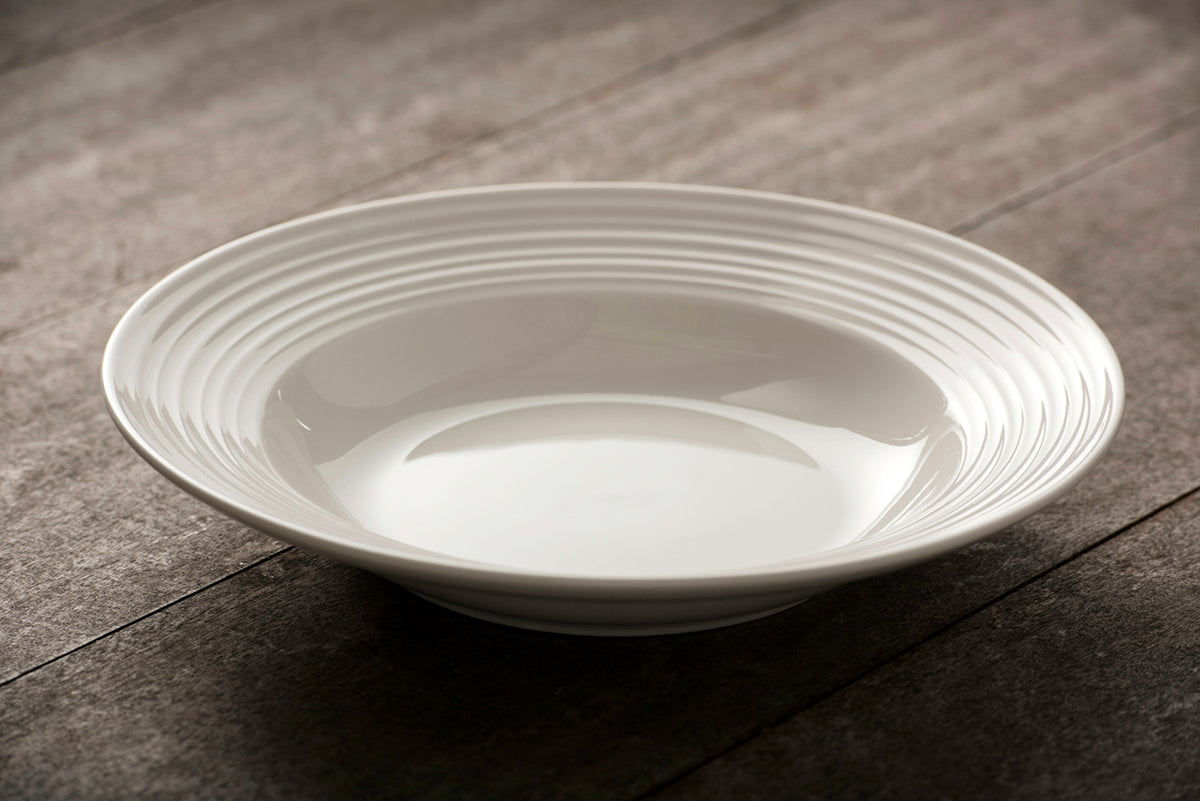 Belleek Ripple 4 Piece Pasta Bowl Set, elegant textured design, perfect for serving pasta | Keans Claremorris