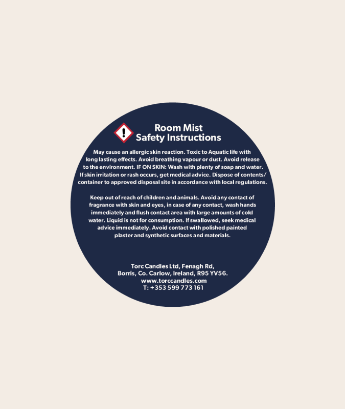 TORC Jasmine & Dark Amber Room Mist bottle - floral and warm fragrance, available at Keans Claremorris.