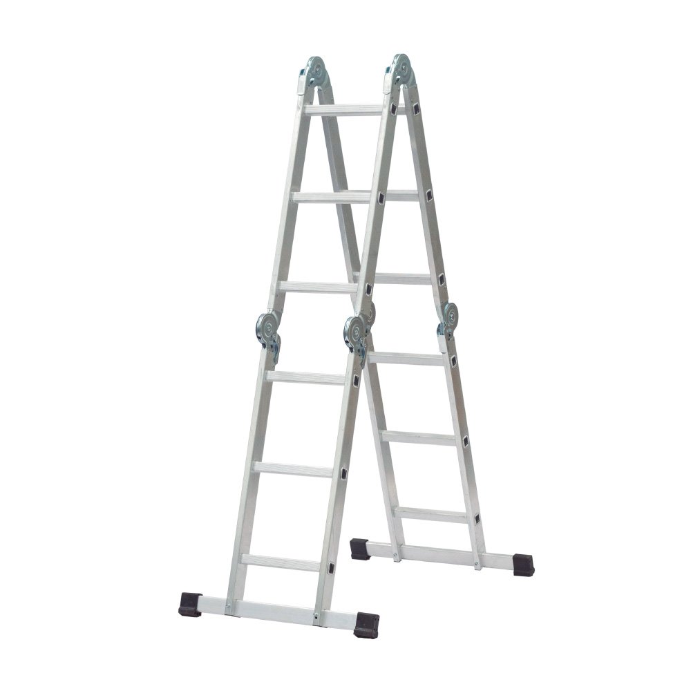 Buildworx Multipurpose Platform Ladder with 3-in-1 design, ribbed steps, non-slip feet, EN131 certified – Keans Claremorris